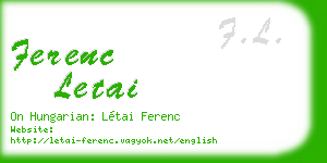 ferenc letai business card