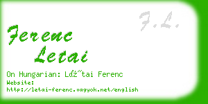 ferenc letai business card